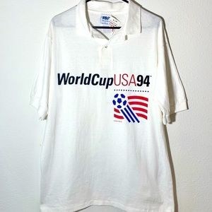 Vintage World Cup Shirt USA 94 Shirt Graphic Collared Mens Polo